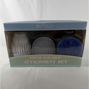 BYTECH Power Scrubber Attachment Set 3-Pack Blue/White Brushes & Scrubber Sponge